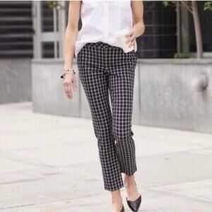 J. Jill Women's Premium Bi-Stretch Black + White Check Ankle Pants Size 16